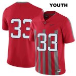 Youth NCAA Ohio State Buckeyes Master Teague #33 College Stitched Elite No Name Authentic Nike Red Football Jersey YK20O73IV